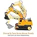 DOUBLE E Remote Control Excavator Toy + Garbage Truck Toy