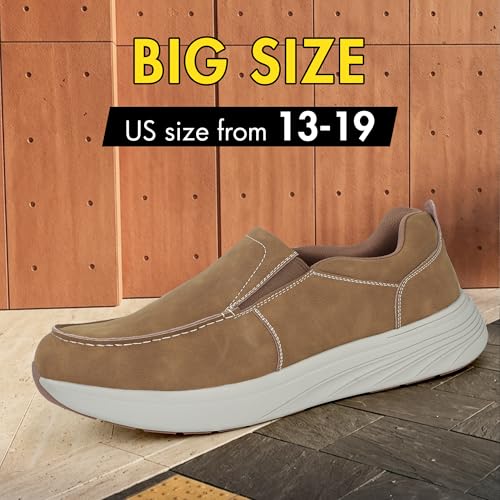 Hawkwell Men's Plus Plus Size Wide Fit Casual Loafers & Slip-Ons Lightweight Walking Sneakers US Sizes 15 16 17 18 19 TAN,17 M US by Hawkwell - Image 3