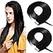 Produktbild Tape in Extensions Echthaar Haarverlängerung Klebeband Haarteil 100% Remy Human Haar (40 stück+10pcs free tapes) Naturschwarz#1B 22"(56cm)
