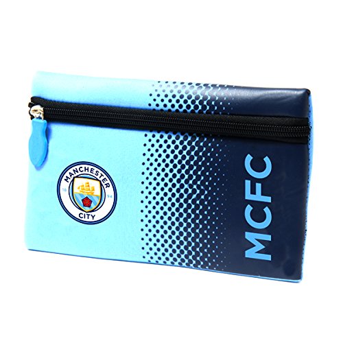 Image of Official Football Merchandise Flat Neoprene Zip Pencil Case Official Club Colours , Manchester City FC