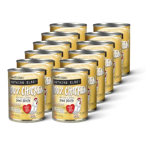 Evanger's Against The Grain Nothing Else! 100% Chicken Dog Food – 12 Count, 11 oz Each – Single-Ingredient Loaf Texture in Natural Bone Broth – Wet Dog Food – Grain & Gluten Free by Evanger's - Used condition - US$32.00