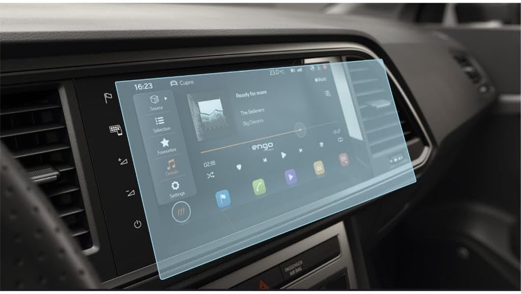 Engo Cupra Ateca 9.2 inç Multimedya Ekran Koruyucu Şeffaf