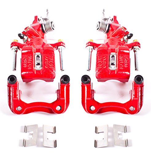Power Stop Rear S2068 Pair of High-Temp Red Powder Coated Calipers For Acura TSX 2004-2008, Honda Accord 1998-2007 [Model Specific]