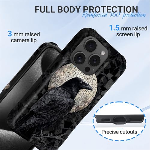 Coque iPhone 15 Pro MagSafe antichoc double couche noire luxueuse