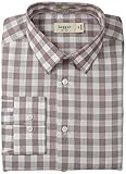 Haggar Men's Mechanical Stretch Gingham Poplin Long-Sleeve Shirt
