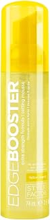Style Factor EDGE BOOSTER Extra Strength Setting Mousse Travel Size – Frizz Control, Extra Volume, and Conditioning – 2.5oz Yellow Quartz Mousse for Curly Hair