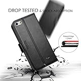iPhone SE Hülle iPhone 5 Hülle iPhone 5s Hülle, TUCCH Handyhülle iPhone SE / 5s / 5 Schutzhülle [Lebenslange Garantie] mit [Aufstellfunktion] [Kartenfach] [Magnetverschluss], Schwarz - 6