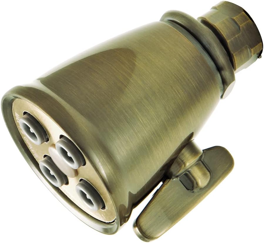 Kingston Brass K137A3 Shower Scape 2-5/16-Inch Round Adjustable Jet Spray Brass Shower Head in Antique Brass