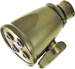 Kingston K137A3 Adjustable Jet Spray Brass Shower Head, Antique Brass