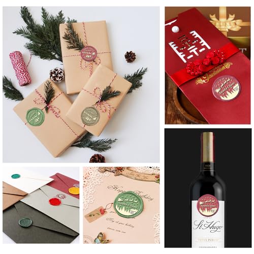 YOLAKIS Santa Claus Wax Seal Stamp Kit Christmas Wax Seal Kit Great for Invitation Christmas Cards Envelopes Gift Package Wax Seal Decoration (Christmas Wax Seal Kit) - Thumbnail 5