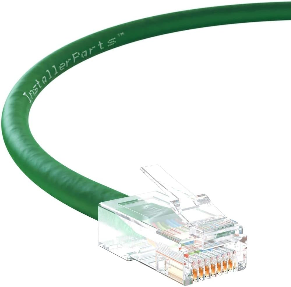 InstallerParts (50 Pack Ethernet Cable CAT6 Cable UTP Non-Booted 0.5 FT - Green - Professional Series - 10Gigabit/Sec Network/High Speed Internet Cable, 550MHZ