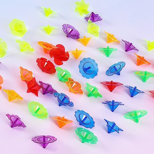 100 PCS Spinning Top Toys, Fidget Toys, Sensory Toys, Learning Toys, Rainbow Colorful Tops, Birthday Party Favors for Boys and Girls, Gifts Goodie Bag Fillers for Kids