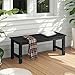 ONBRILL Outdoor Bench, 2-Person Poly Lumber Garden Bench, All-Weather Patio Bench Will not Rot and Fade for Garden, Porch, Backyard and Park, Easy Installation, Black