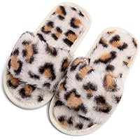 techcity Boys Girls Fuzzy House Slippers Cute Comfy Faux Fur Slip On Fluffy Plush Open Toe Home Slides for Kids Indoor Outdoor Warm Shoes