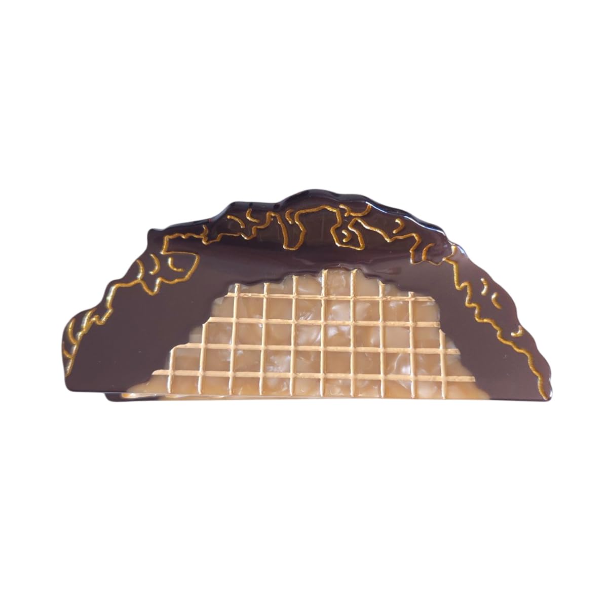 Novelty Waffle Hair Clip - Cute Acetate Claw Clip for Women