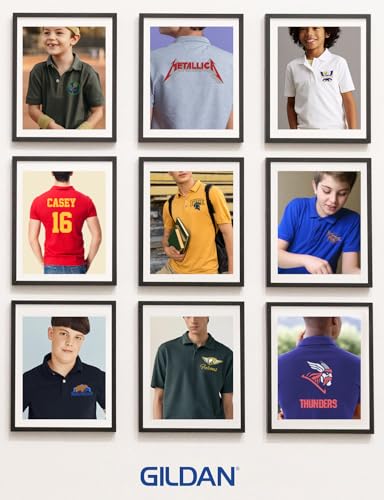 Gildan Custom Youth Polo Shirt - Personalized Short Sleeve Polo for Kids Boys & Girls - Add Your Image Text Photo School Logo2
