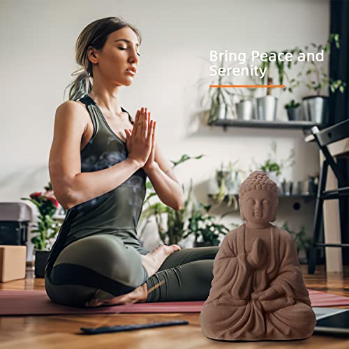 Ceramic Buddha Statue For Home Decor, Smile Seated Buddha With Sand Blasting Surface For Meditation Altar Table, Spiritual Living Room Sculpture, Yoga Room, Outdoor Zen Garden, East Asian Décor #TOP5