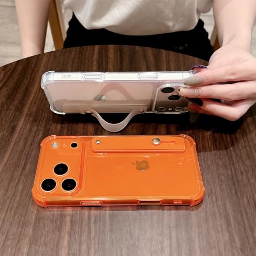 siduater Strap Case for 6.9" iPhone 17 Pro Max with Wristband Kickstand, Clear Soft TPU Protective Shockproof Bumper Rugged Cover, Adjustable Hand Grip Loop for iPhone 17 Pro Max 6.9 Inch, Neon Green by siduater - Image 2