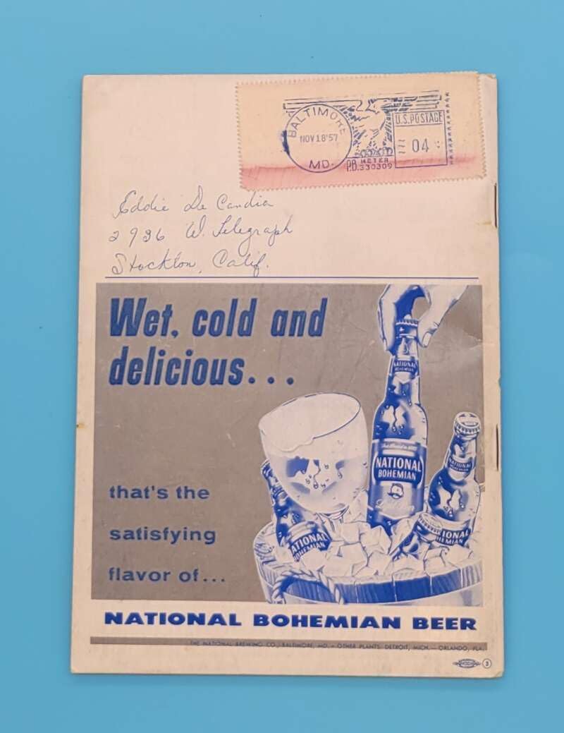 BALTIMORE COLTS FOOTBALL MEDIA GUIDE 1957 EX JOHNNY UNITAS