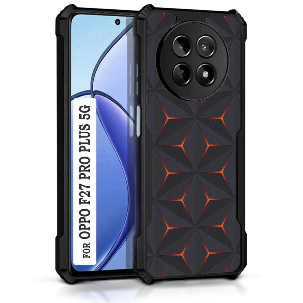 COBERTA Back Cover for Oppo F27 Pro Plus 5G Back Cover Case - Grey and orange traingles PT99 D11546 (B0D9D6DJQJ) Amazon Price History, Amazon Price Tracker
