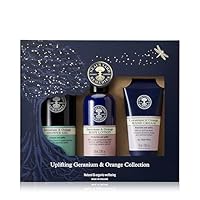 Neal's Yard Remedies Uplifting Geranium & Orange Gift Set, With Shower Gel, Body Lotion & Hand Cream, Vegan & Cruelty-Free, Set of 3