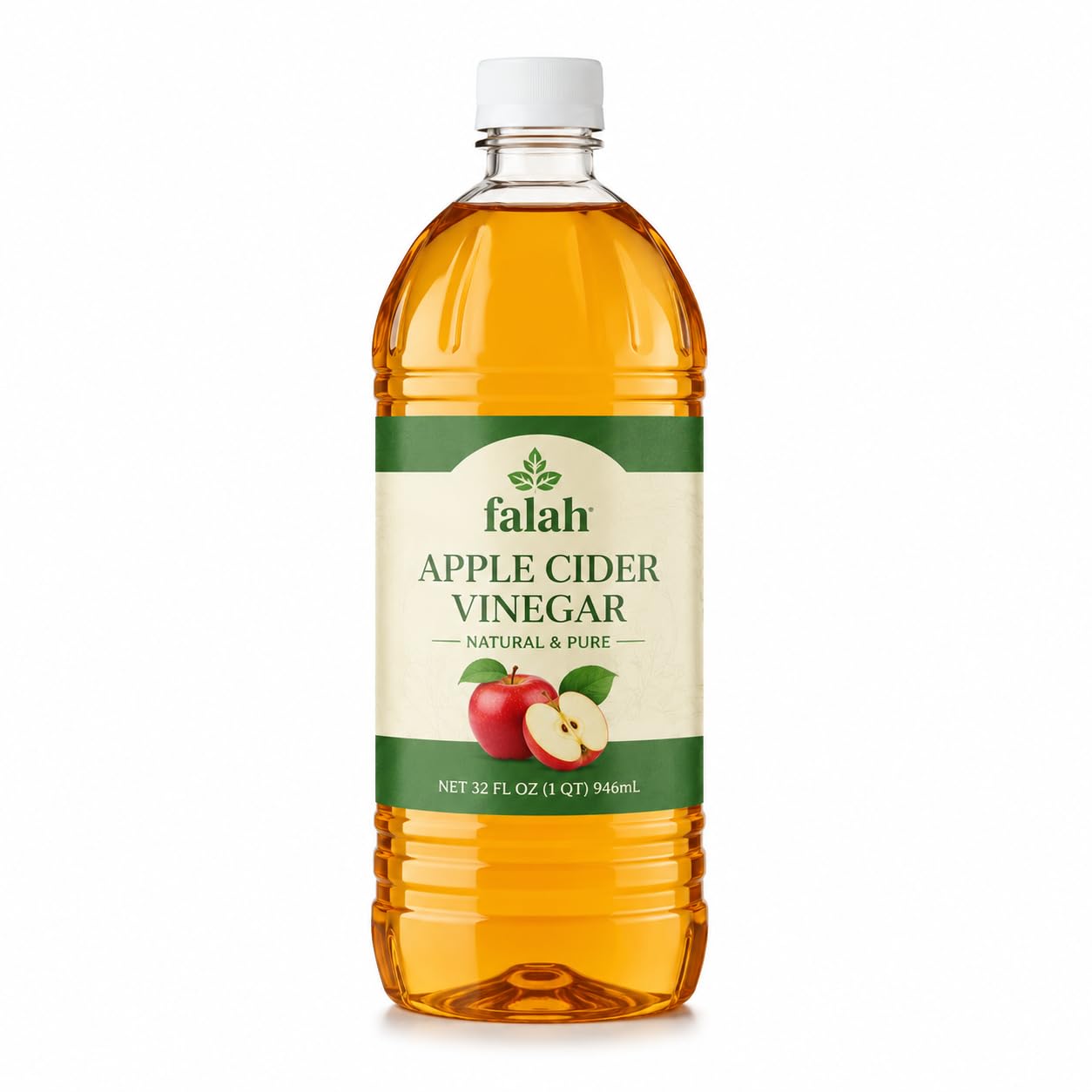 FALAH Apple Cider Vinegar, 32 fl oz, Liquid Vinegar for Cooking, Marinades, Dressings, Sauces, Baking, Pickling and Everyday Kitchen Pantry Use, Resealable Bottle