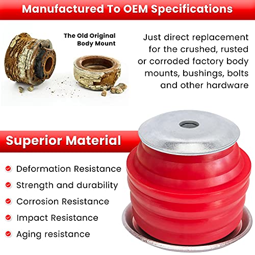 image for E-cowlboy KF04060BK Body Mount Bushing Kit for Ford F250 F350 Super Du