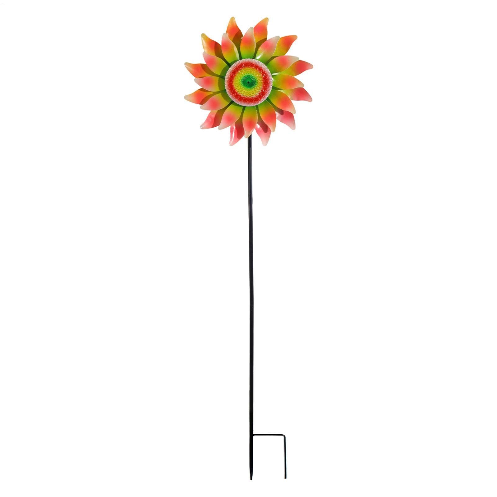 Piquet de jardin en métal et moulin à vent pour animer et décorer l'extérieur