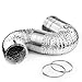 4in Aluminum Foil Duct Hose Grow Tent Room Ventilation Cooling System 8ft Flex Air Intake Helix Pipe Exhaust Inline Fan Filter CFM Flexible Clothes Dryer Vent with 2 Tension Hose Clamps HVAC Heat Duct