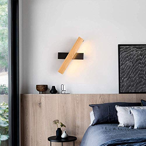 Aplique de pared de madera y metal de diseño geométrico minimalista 5