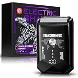 Transformers Electric Foil Shaver for Men：Portable Electric Razor for Face - IPX7 Waterproof Cordless Razor with LED Display - 2 Floating Blade USB-C Fast Rechargeable for Travel & Home