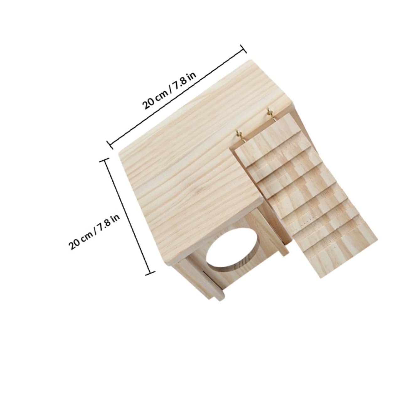 SOIMISS Cabaña de Hámster y Refugio para Roedores en Madera Natural Escalera y Cabina Modular Adecuado para Escape y Pintura DIY Apto para Roedores Pequeños como Hámsteres Jerbos y Ratones