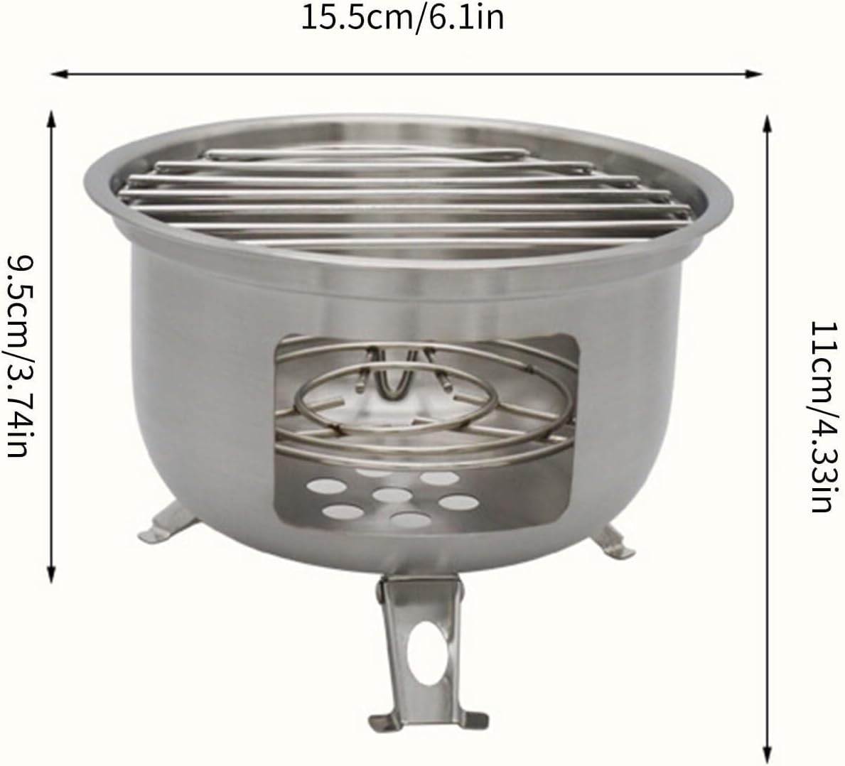 Outdoor Barbecue Stainless Steel Outdoor Cooking Stove Practical Backpacking Wood Burning Stove Efficient Rusts Resistant BBQ Grills