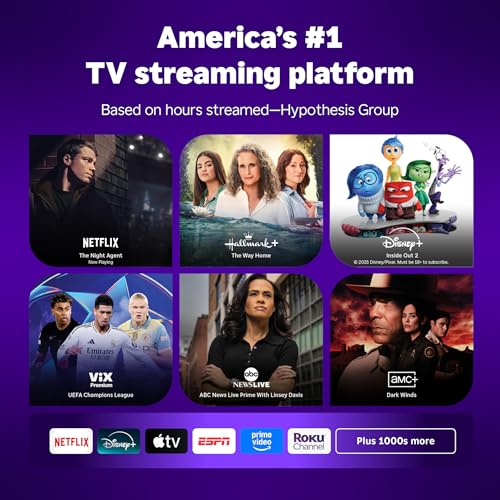 Roku Smart TV 2025 – 43-Inch Select Series, 4K HDR TV – RokuTV with Enhanced Voice Remote – Flat Screen LED Television with Wi-Fi for Streaming Live Local News, Sports, Family Entertainment - Image 3