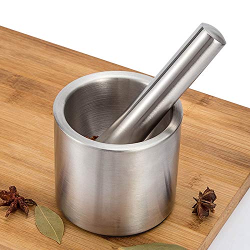 Pestle and Mortar Stainless Steel Mortar Pestle Pot Garlic Spice Grinder Pharmacy Herbs Bowl