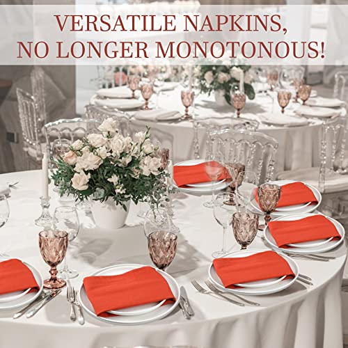 12 Pack Stonewashed Cloth Napkins With Free Jute Rope 16 X 16 Inch Cotton Dinner Napkins Bulk Rustic Machine Washable Natural Fabric Napkins For Party Family Event Wedding Table Decor (Terracotta) #TOP6