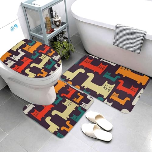 Tapis de bain chat en microfibre lot de 3 pour transformer votre pièce d'eau - 4