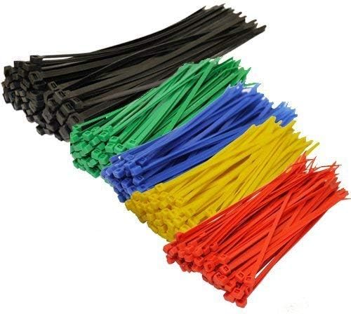 TopzoneÂ Assorted Color Nylon Cable Zip Ties Self Locking, 250-Piece