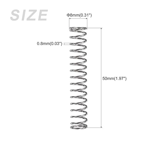 Miniatura 2 de METALLIXITY Resortes de compresión (0.031 x 0.315 in de diámetro exterior, 1.969 in de longitud libre) 20 unidades, resorte de extensión de acero