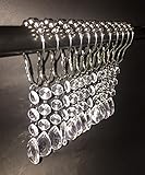 Shower Curtain Hooks 304 Stainless Steel Rustproof Shower Curtain Hangers Acrylic Bathroom Crystal E