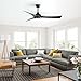 Sofucor 52 Inch Ceiling Fans with Lights Remote Control, Black Outdoor Ceiling Fan with Light Airflow 6000CFM 3 CCT Dimmable 3-Timer ABS 3 Blades Reversible DC Motor for Living Room Bedroom Patio