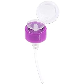 10oz Purple Push Down Pump Dispenser Empty Refillerble Bottle with Flip Top Cap - for Nail Polish, Travel, Cosmetics Packaging