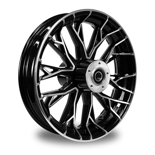 Image of 18X3.5 Raider Mag Wheel Chrome Harley Dyna 2008-2017 25mm Rear Wheel - NO ABS (3-1 Black Machine-Wheel Only)