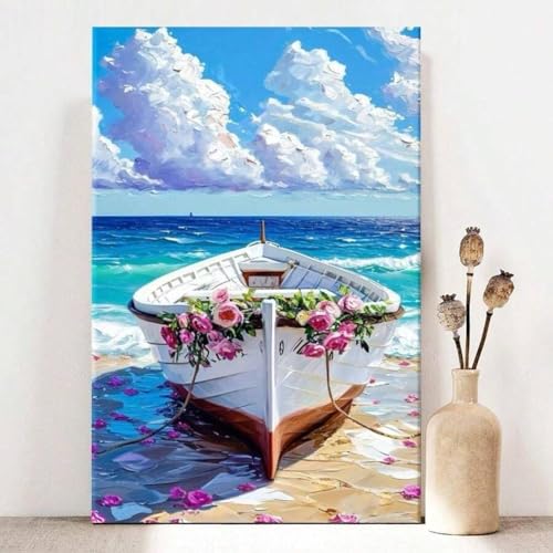 Affiche paysage côtier sur toile pour créer un salon à l'ambiance bord de mer avec cadre