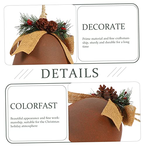 Hoement 2Pcs Metal Horn Bell Ring Ornament Homemade Ornaments Vintage Decor Christmas Party Favors Gifts Small Bells Dog Door Bell Christmas Decor Hanging Pendants Christmas Ornament Chic #TOP5