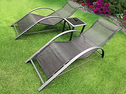 garden mile 3-teiliges Gartenmöbel-Set, 2 Lounge-Stühle und 1 Couchtisch, Outdoor-Stühle mit Beistelltisch, Loungesitz… – Bild 3