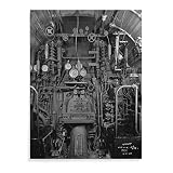 Pennsylvania Railroad Train Engine Room Poster Vintage Train Engine Engine Operating System Picture