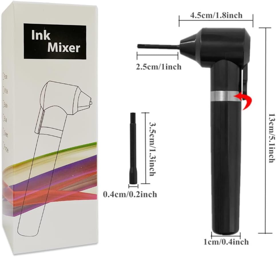 Tattoo Pigment Makeup Electric Ink Mixer Eyebrow Color Supply Tool Agitator Machine 100 Mixing Sticks Set