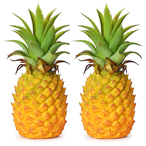 Lvydec 2 Pack Artificial Pineapple, Realistic Artificial Fruit Fake Pineapple For Home Cabinet Table Party Decoration (8.2" - 2 Pack) #TOP27