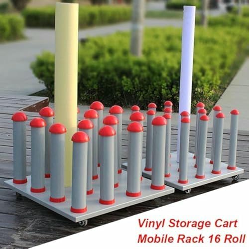 Carrito para rollos de vinilo y películas CNPRAZ en acero con ruedas 3